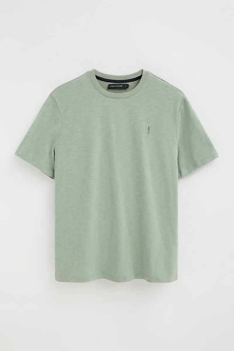Pale-green short-sleeve T-shirt with loose fit and Rigby Go logo - Image 6