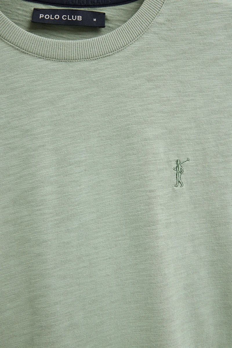 Pale-green short-sleeve T-shirt with loose fit and Rigby Go logo - Image 7