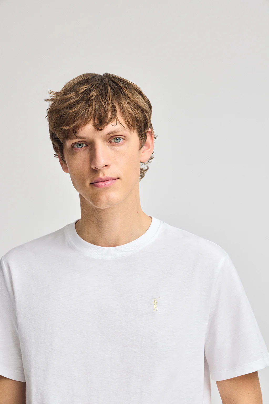 White slub-cotton T-shirt with Rigby Go embroidery - Image 3