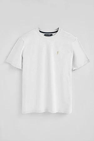 White slub-cotton T-shirt with Rigby Go embroidery - Image 8