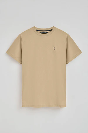 Light-brown round-neck T-shirt with Rigby Go embroidery - Image 9