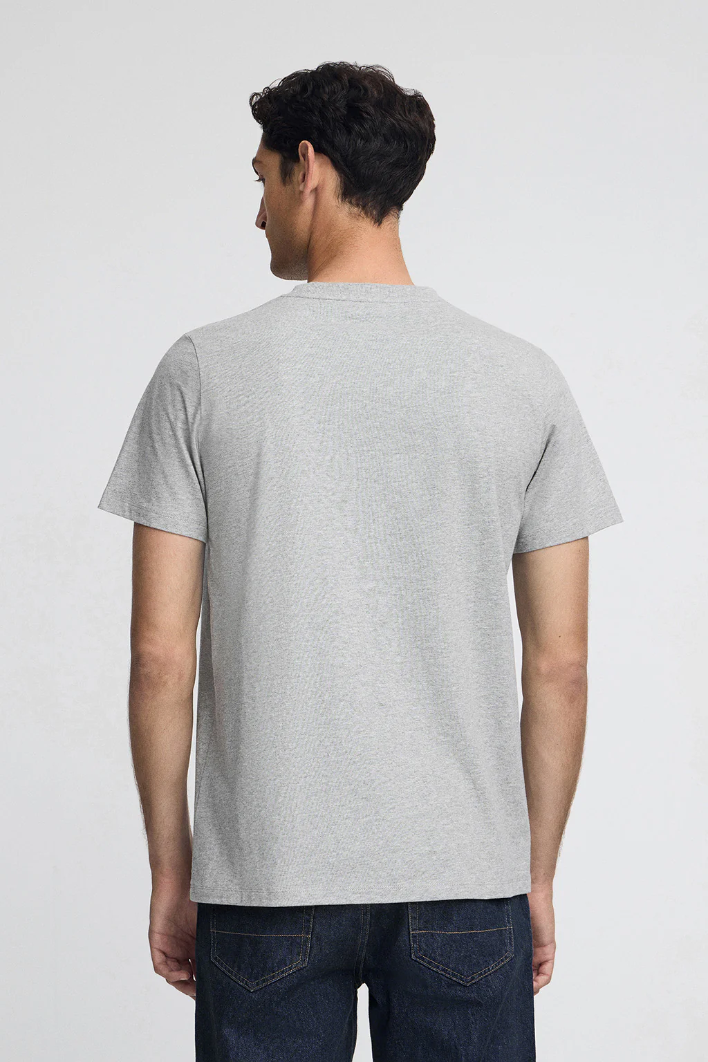 Grey-marl round-neck T-shirt with Rigby Go embroidery - Image 4