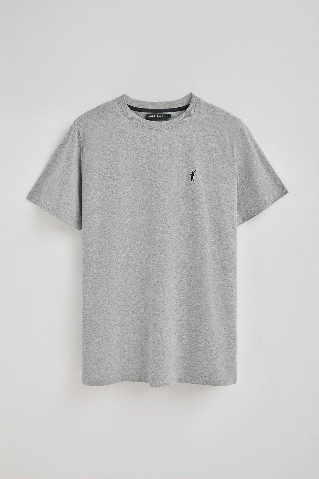 Grey-marl round-neck T-shirt with Rigby Go embroidery - Image 5