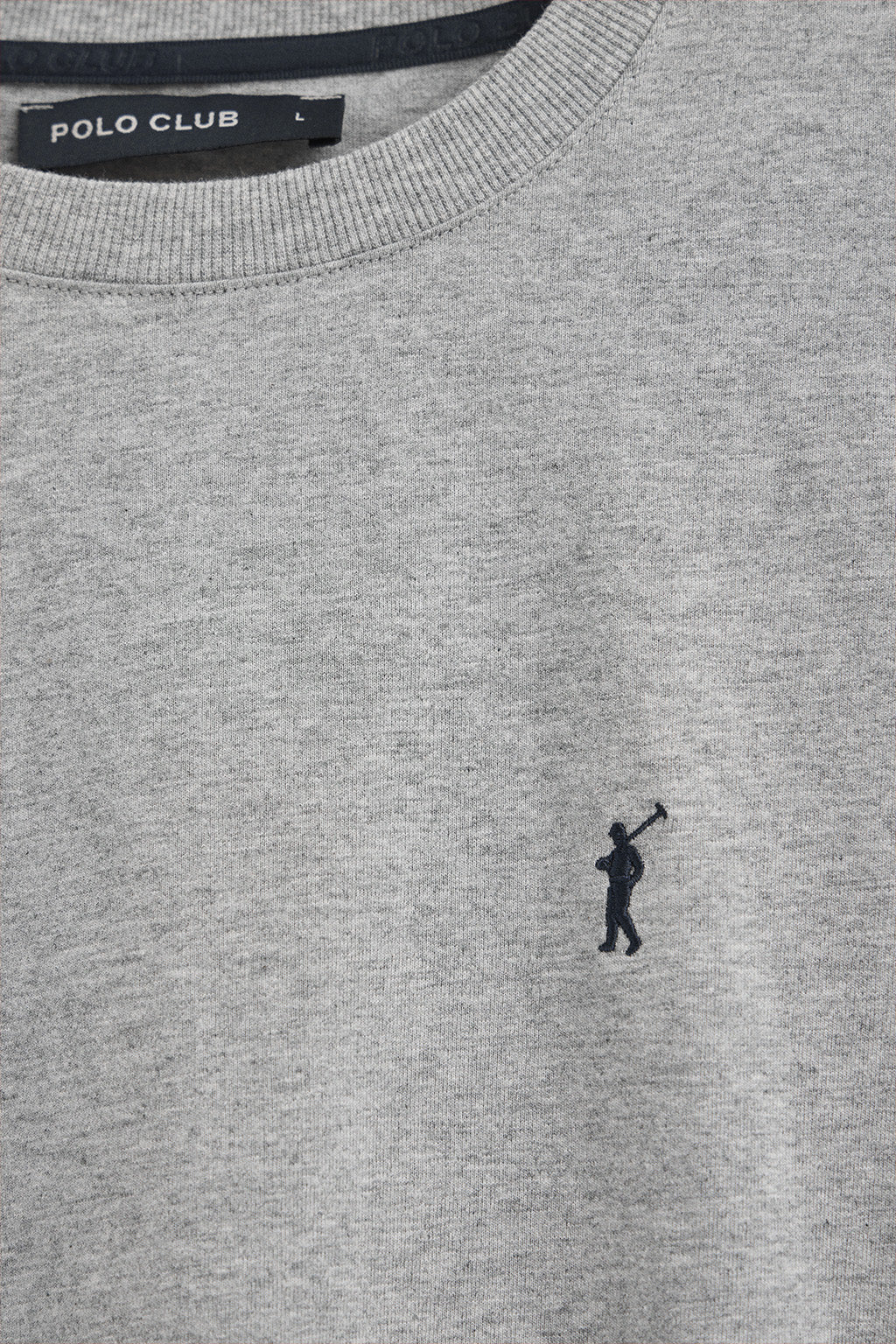 Grey-marl round-neck T-shirt with Rigby Go embroidery - Image 6