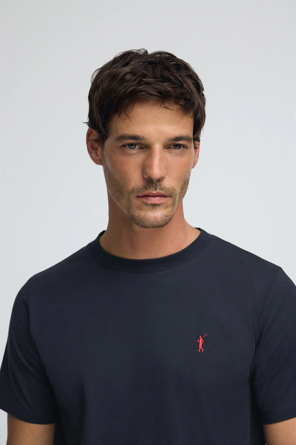 Navy-blue round-neck T-shirt with Rigby Go embroidery - Image 2
