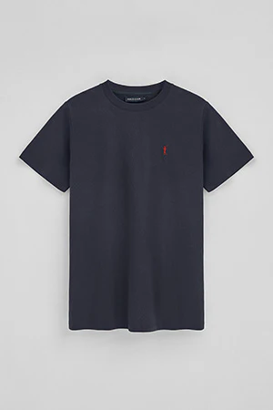 Navy-blue round-neck T-shirt with Rigby Go embroidery - Image 9