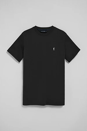 Black round-neck T-shirt with Rigby Go embroidery - Image 9
