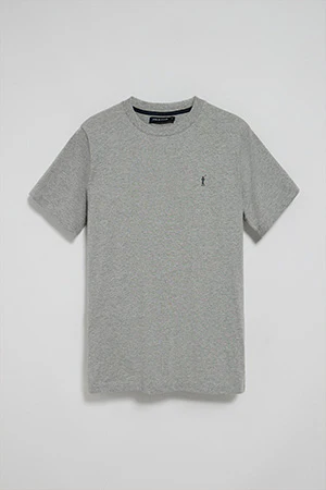 Grey-marl round-neck T-shirt with Rigby Go embroidery - Image 8