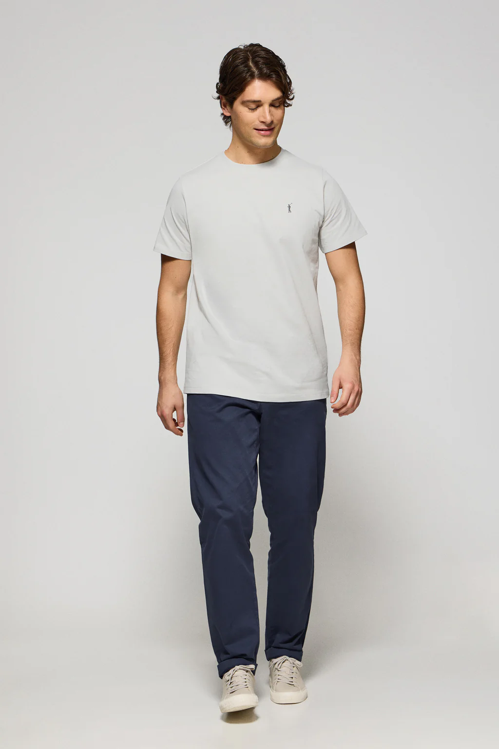 Light-grey round-neck T-shirt with Rigby Go embroidery - Image 4