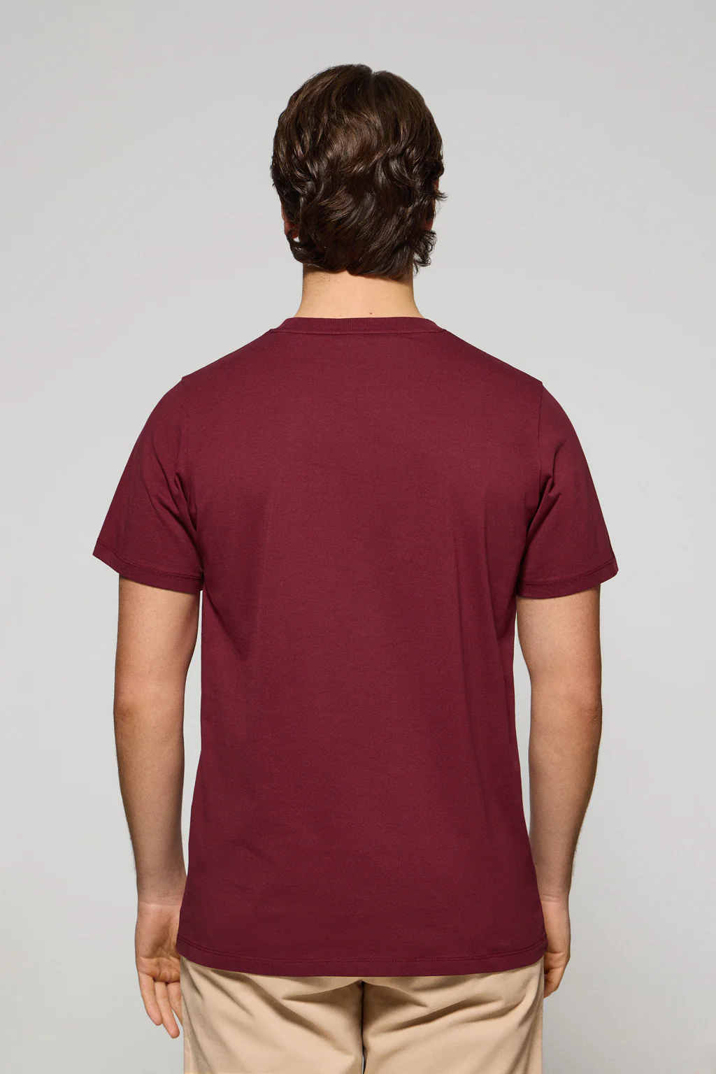 Maroon round-neck T-shirt with Rigby Go embroidery - Image 2