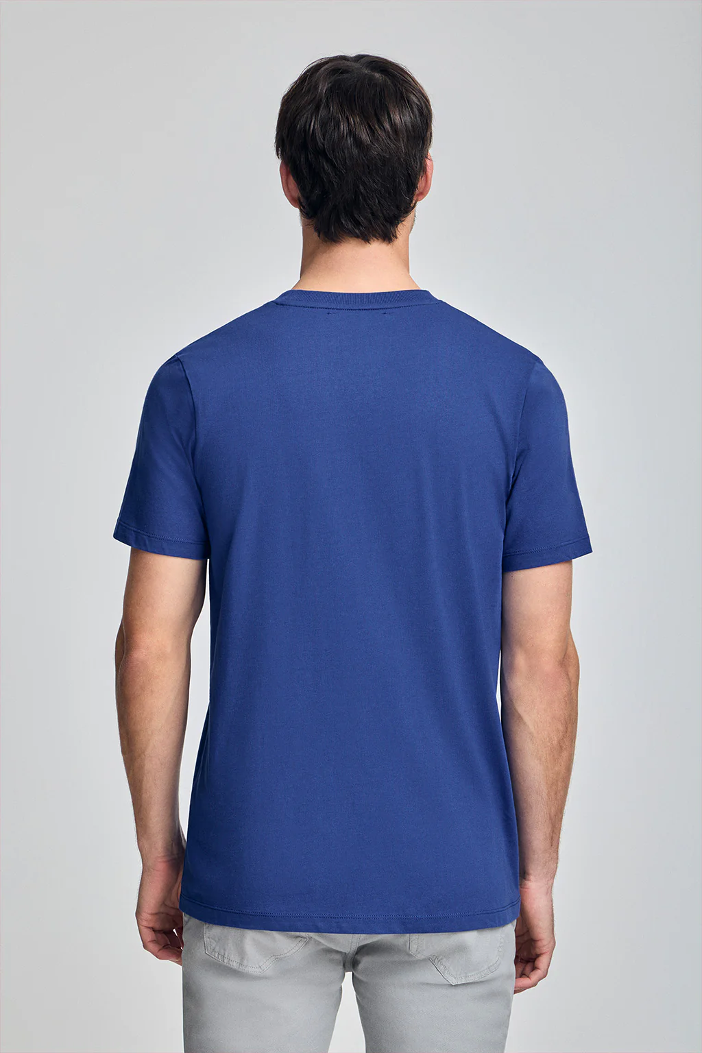 Royal-blue round-neck T-shirt with Rigby Go embroidery - Image 2