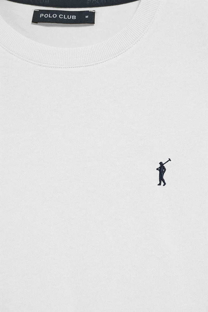 White round-neck T-shirt with Rigby Go embroidery - Image 6