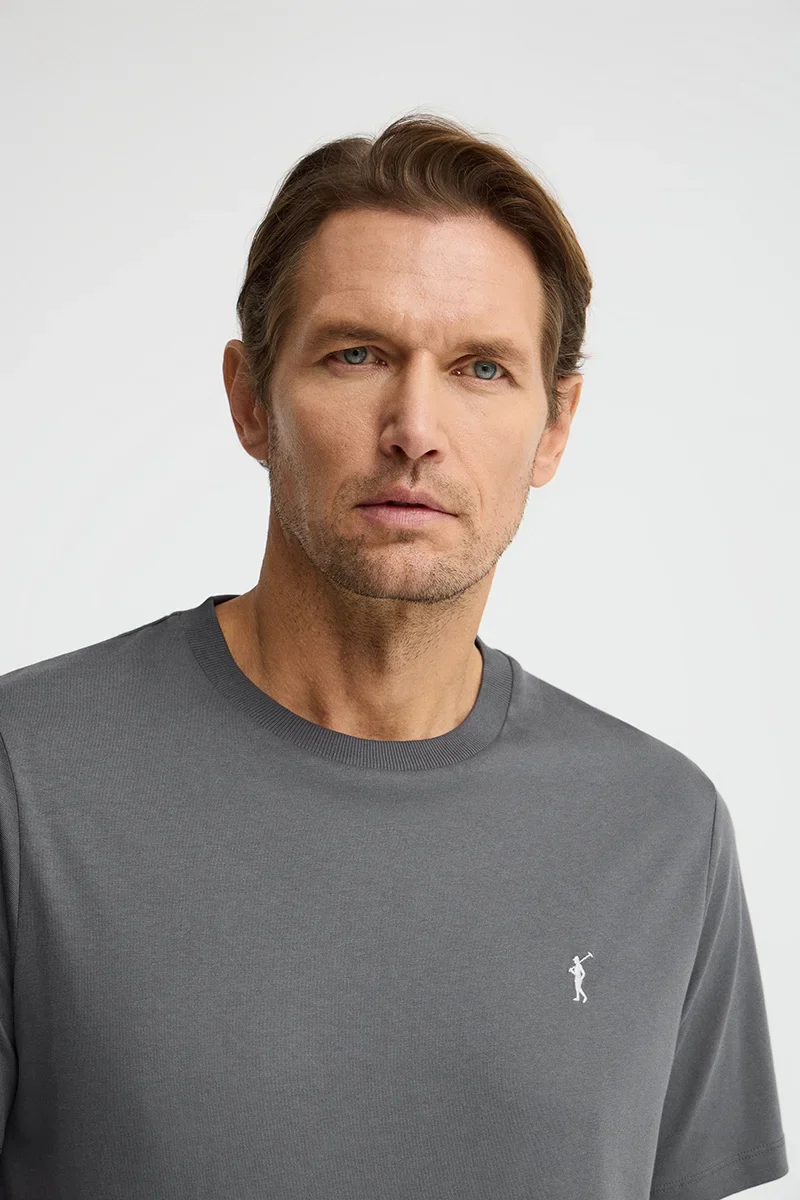 Asphalt-grey short-sleeve T-shirt with Rigby Go embroidery - Image 2