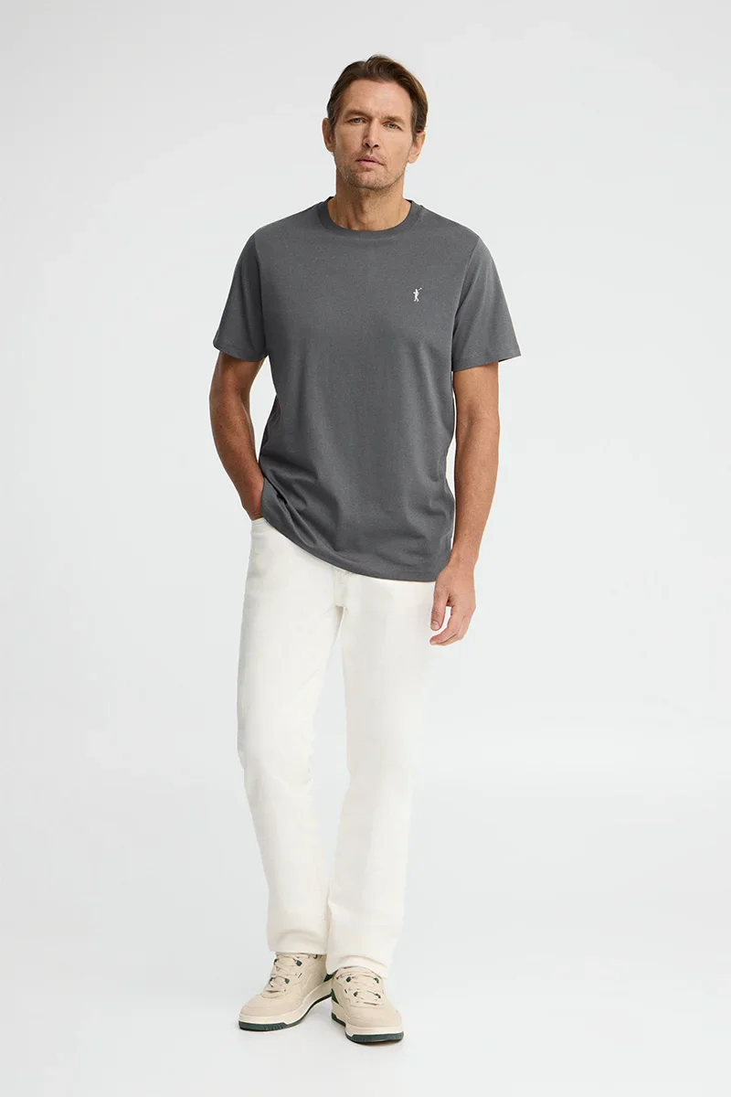 Asphalt-grey short-sleeve T-shirt with Rigby Go embroidery - Image 3