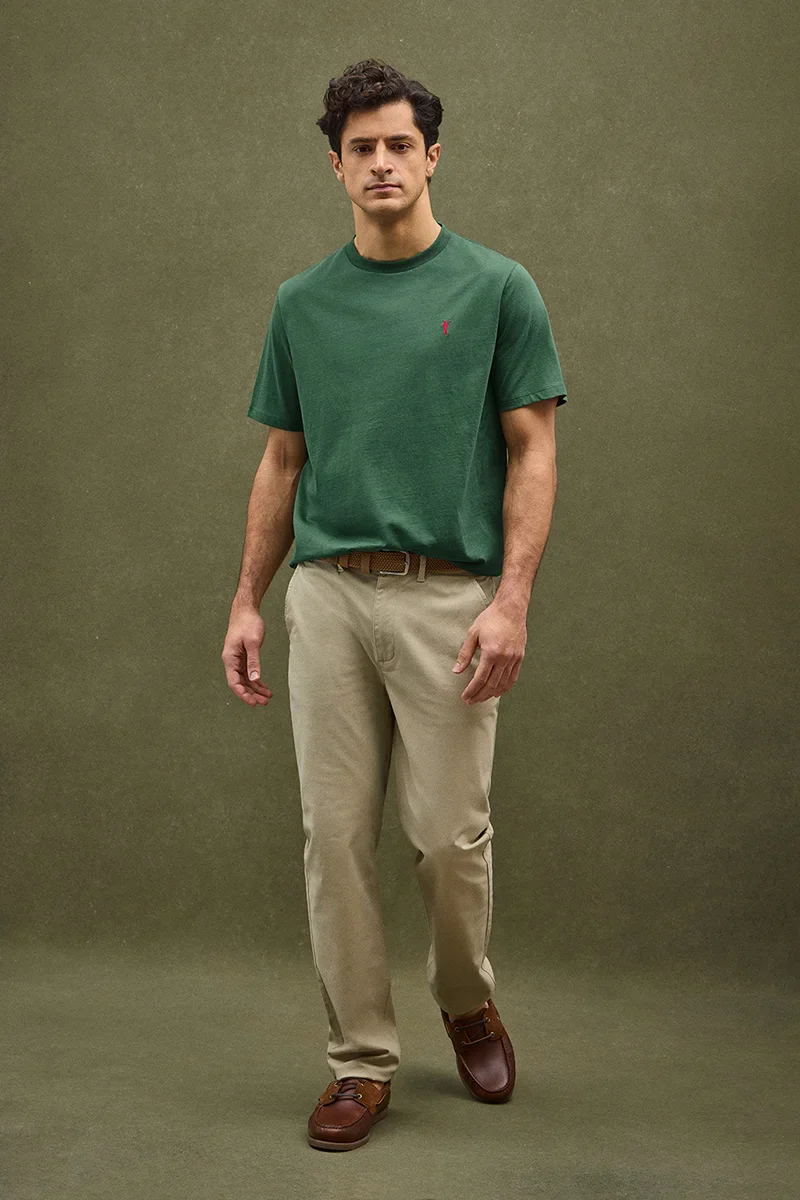 Bottle-green short-sleeve T-shirt with Rigby Go embroidery - Image 2