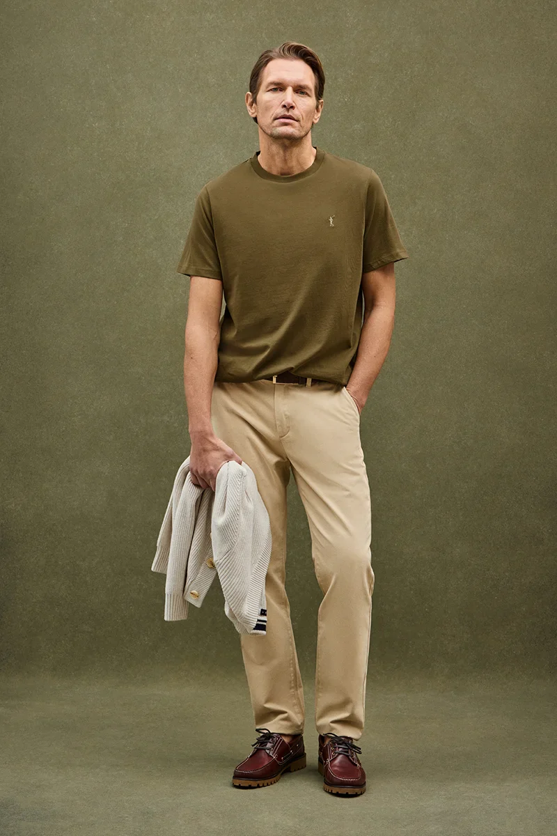 Dark-khaki short-sleeve T-shirt with Rigby Go embroidery - Image 2