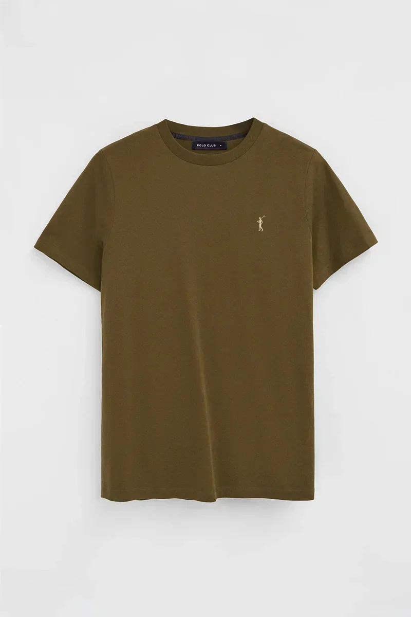 Dark-khaki short-sleeve T-shirt with Rigby Go embroidery - Image 6