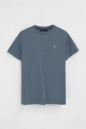 Denim-blue short-sleeve T-shirt with Rigby Go embroidery - Image 10
