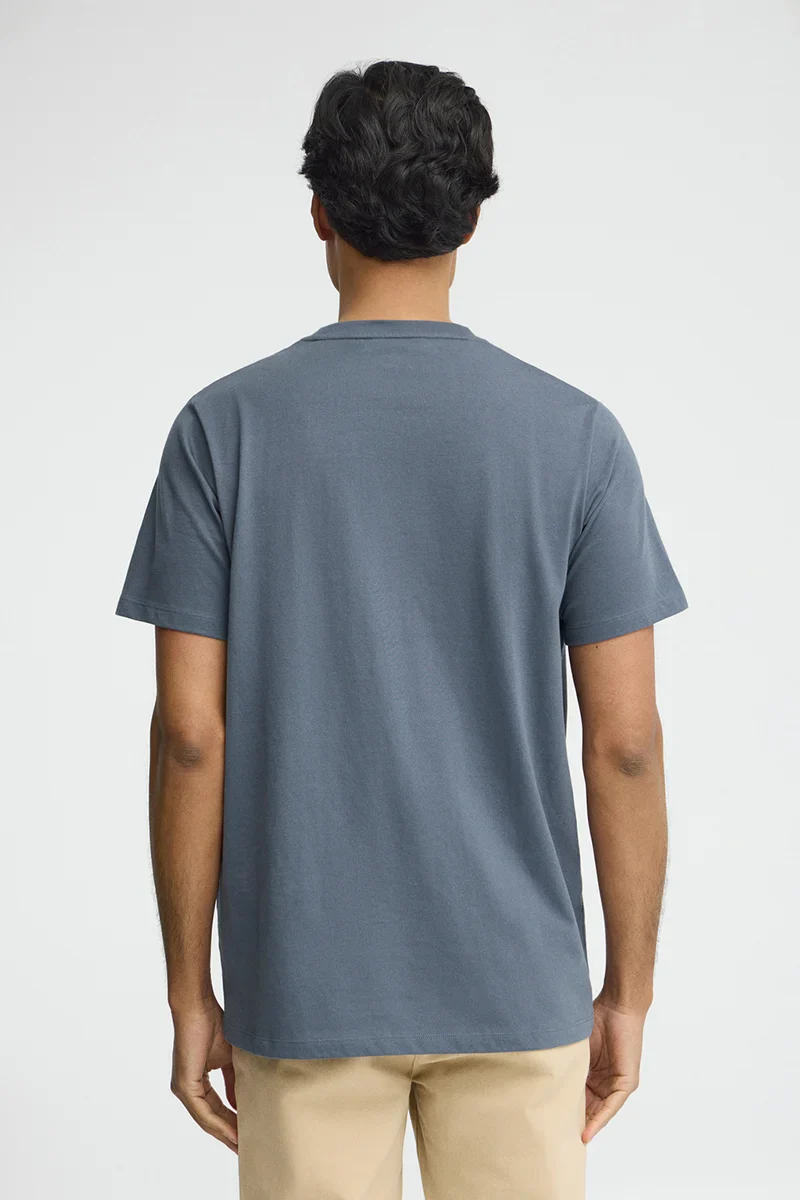 Denim-blue short-sleeve T-shirt with Rigby Go embroidery - Image 5
