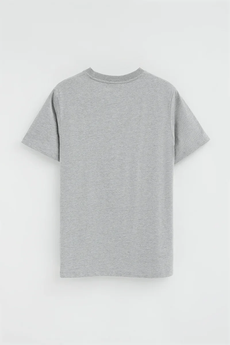 Grey-marl short-sleeve T-shirt with Rigby Go embroidery - Image 3