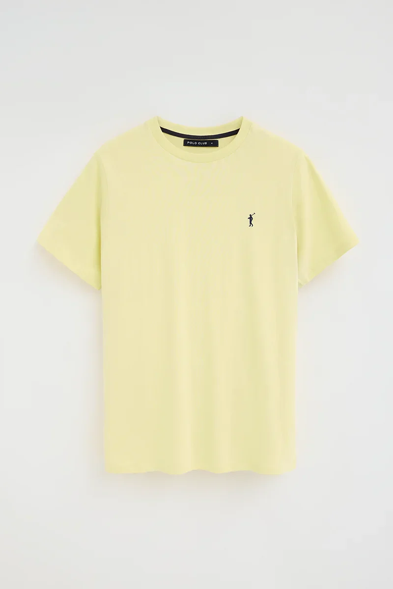 Light-yellow short-sleeve T-shirt with Rigby Go embroidery