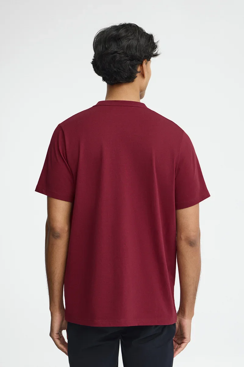 Maroon short-sleeve T-shirt with Rigby Go embroidery - Image 5