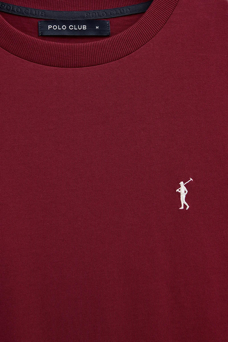 Maroon short-sleeve T-shirt with Rigby Go embroidery - Image 7