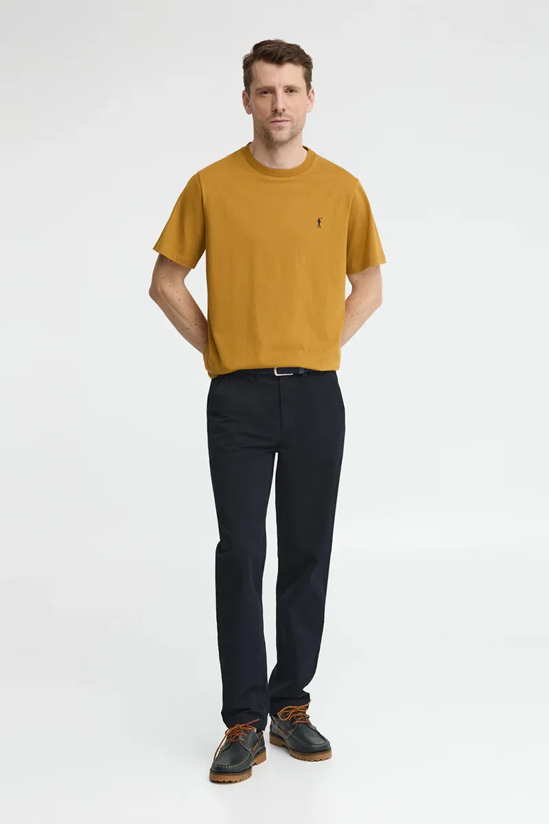 Mustard short-sleeve T-shirt with Rigby Go embroidery - Image 2