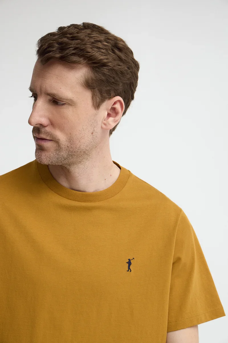 Mustard short-sleeve T-shirt with Rigby Go embroidery - Image 3