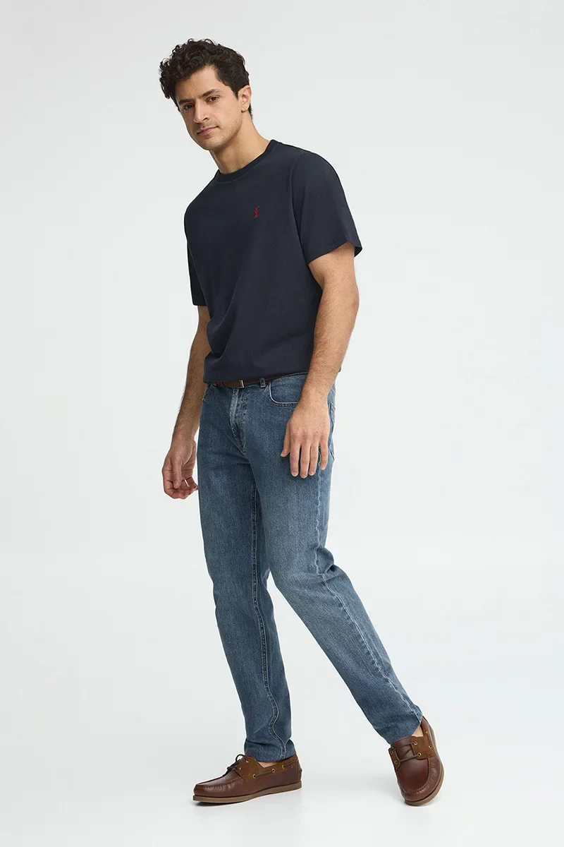 Navy-blue short-sleeve T-shirt with Rigby Go embroidery - Image 4