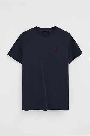 Navy-blue short-sleeve T-shirt with Rigby Go embroidery - Image 9