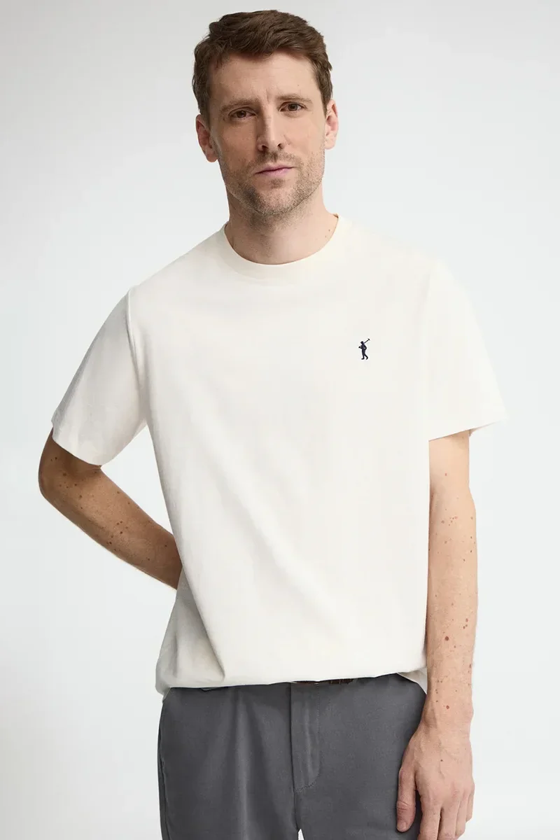 Nude short-sleeve T-shirt with Rigby Go embroidery