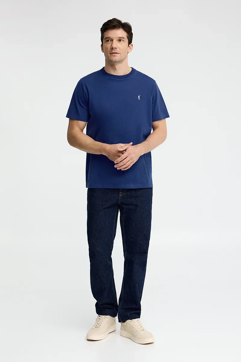 Royal-blue short-sleeve T-shirt with Rigby Go embroidery - Image 3