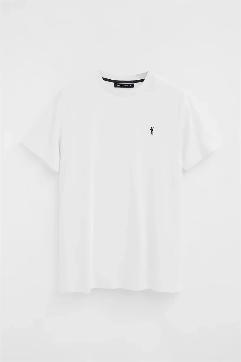 White short-sleeve T-shirt with Rigby Go embroidery - Image 11