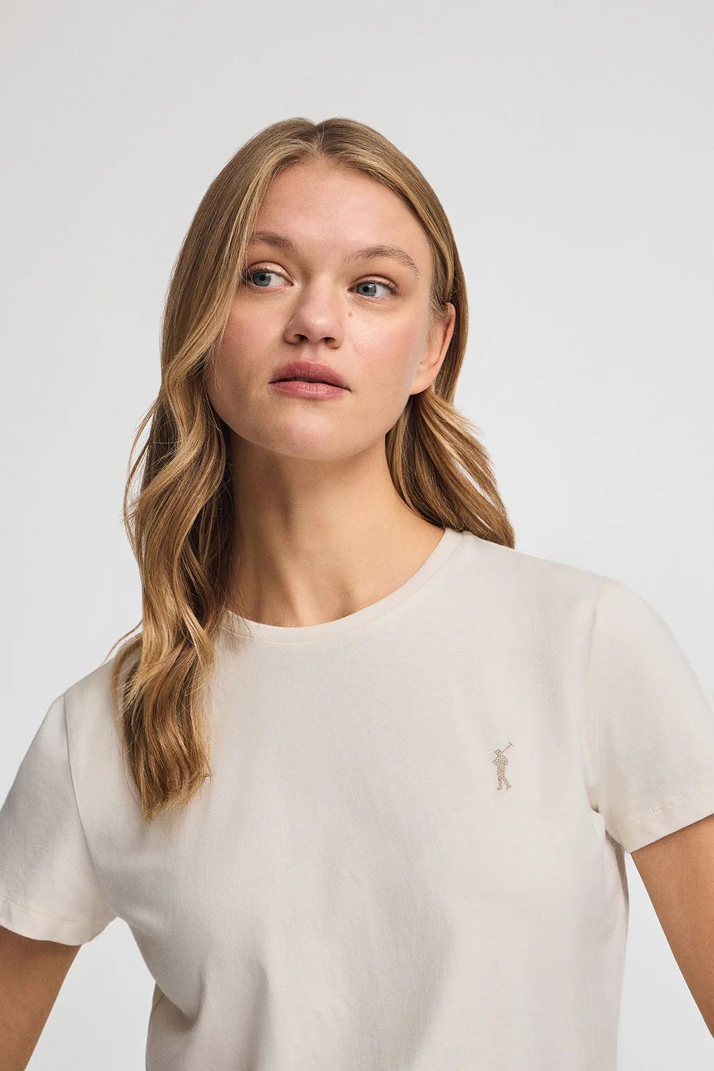 Nude T-shirt with Rigby Go Gold logo - Image 2