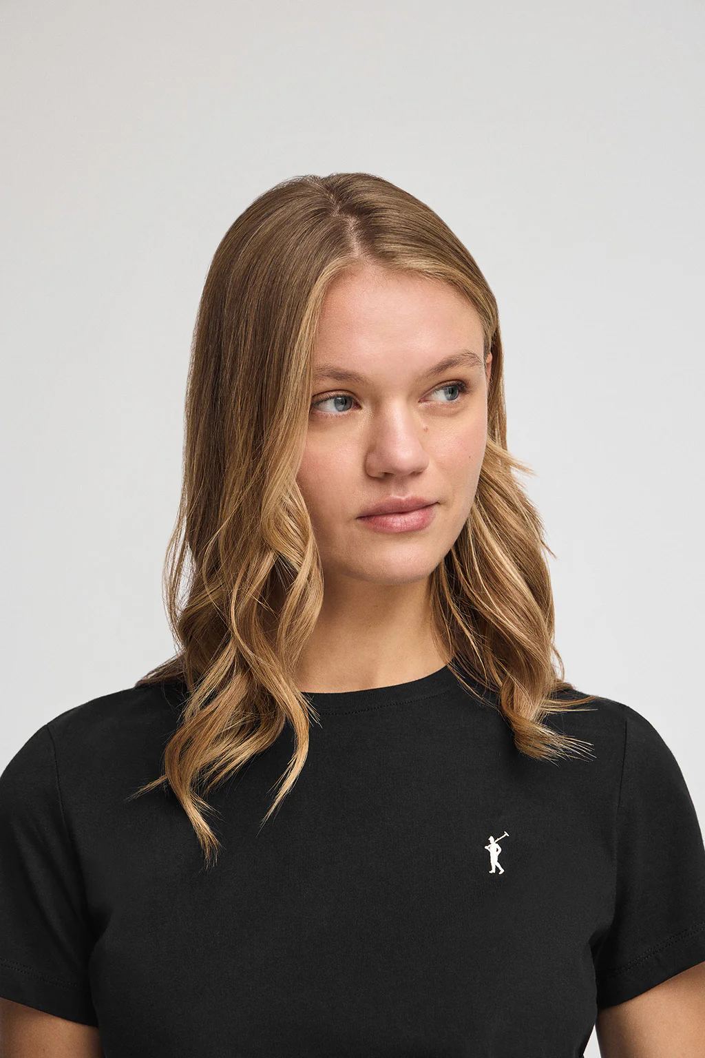 Black short-sleeve T-shirt with Rigby Go embroidery - Image 2