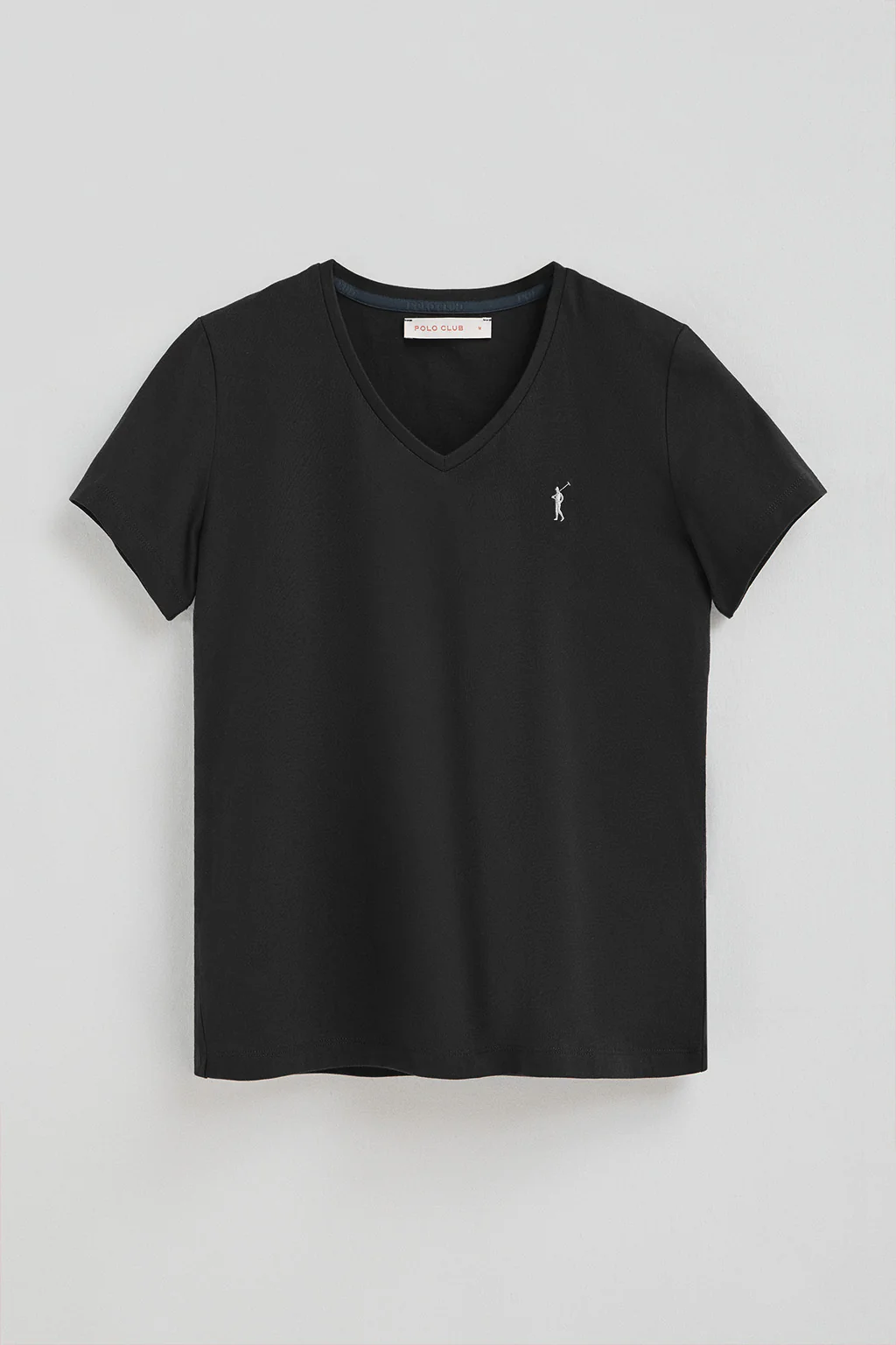 Black short-sleeve V-neck T-shirt with Rigby Go logo - Image 5