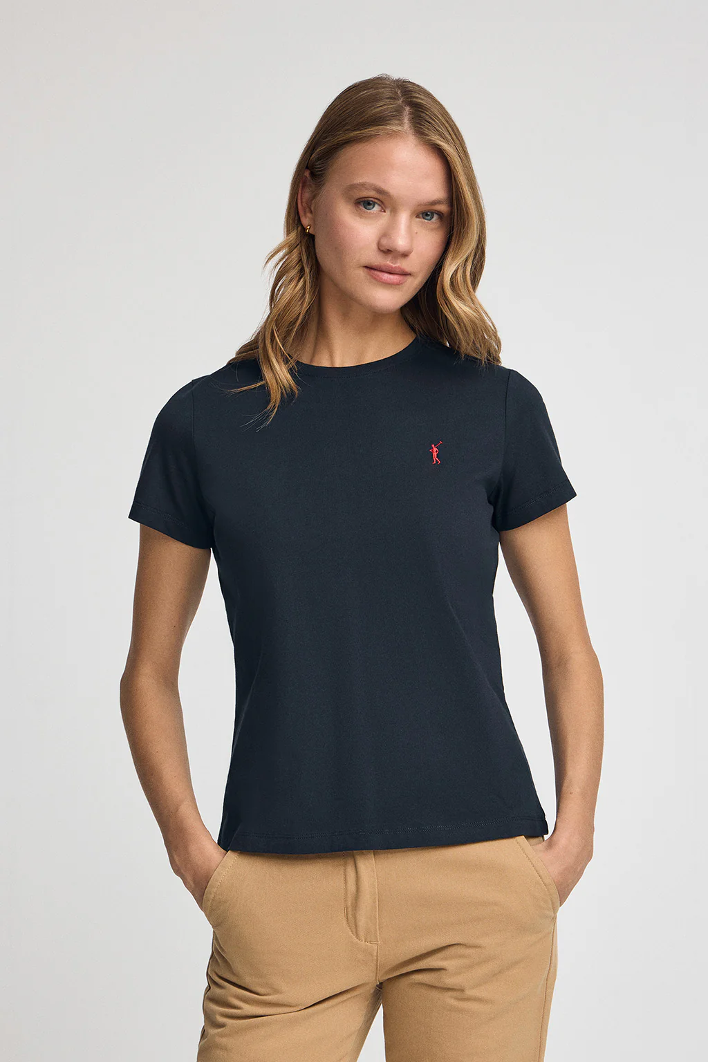 Navy-blue short-sleeve T-shirt with Rigby Go embroidery - Image 2
