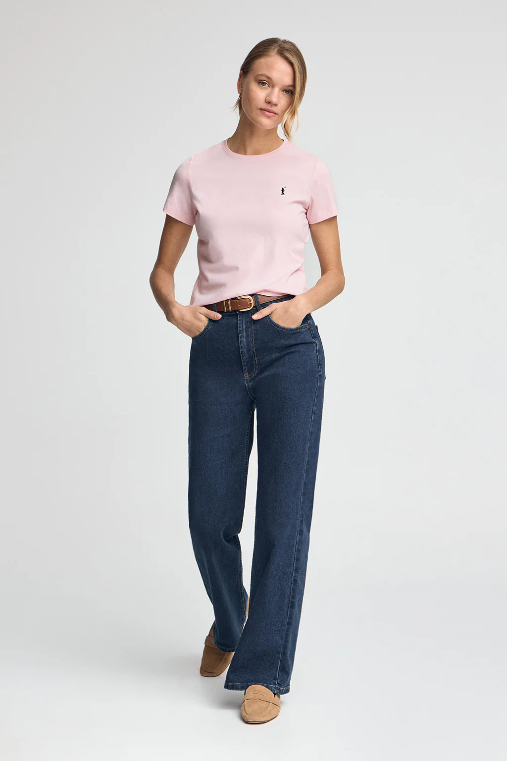 Pink short-sleeve T-shirt with Rigby Go embroidery - Image 3