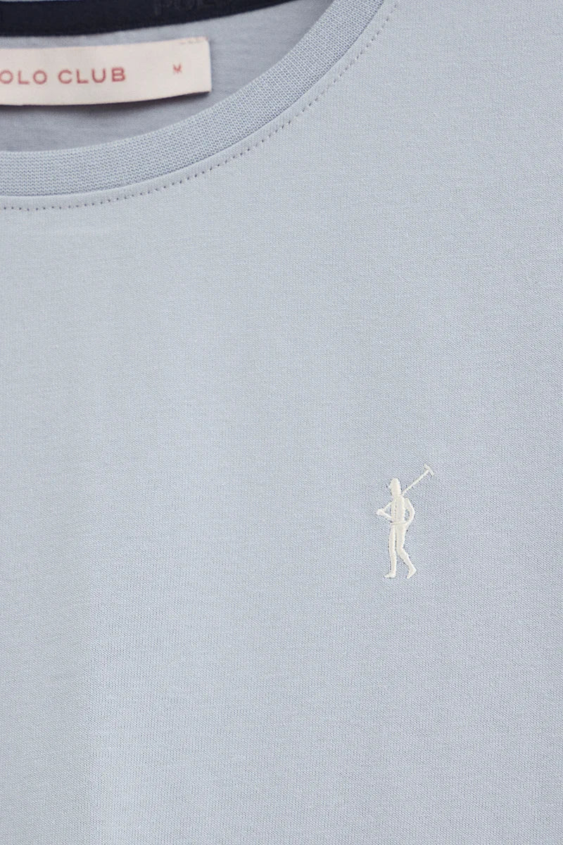 Light-blue short-sleeve round-neck T-shirt with Rigby Go embroidery - Image 2