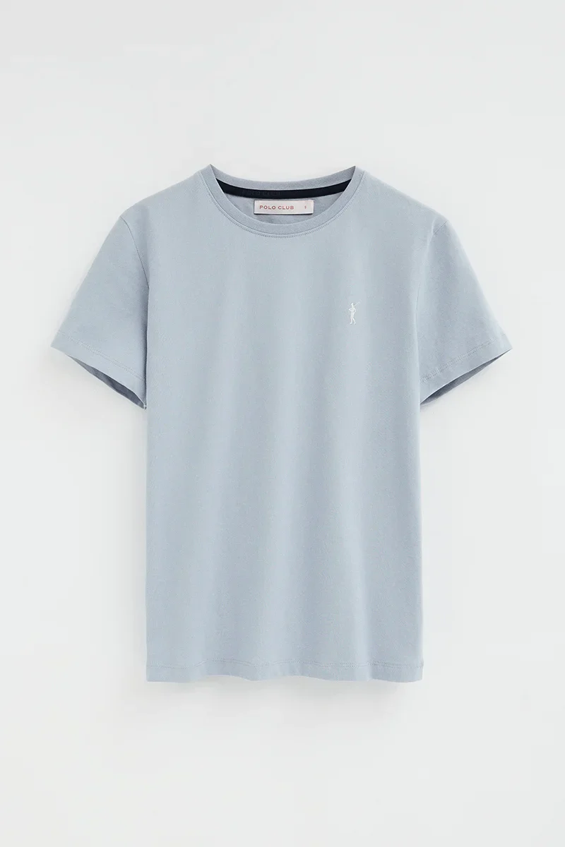 Light-blue short-sleeve round-neck T-shirt with Rigby Go embroidery - Image 4