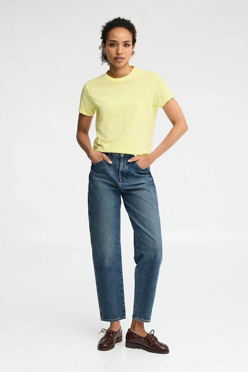 Light-yellow short-sleeve round-neck T-shirt with Rigby Go embroidery - Image 4