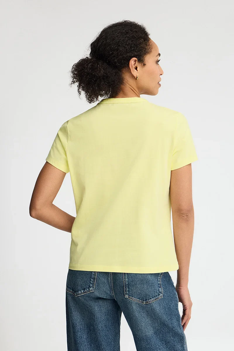 Light-yellow short-sleeve round-neck T-shirt with Rigby Go embroidery - Image 5