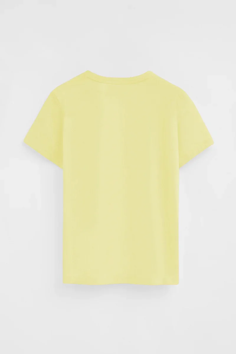 Light-yellow short-sleeve round-neck T-shirt with Rigby Go embroidery - Image 8