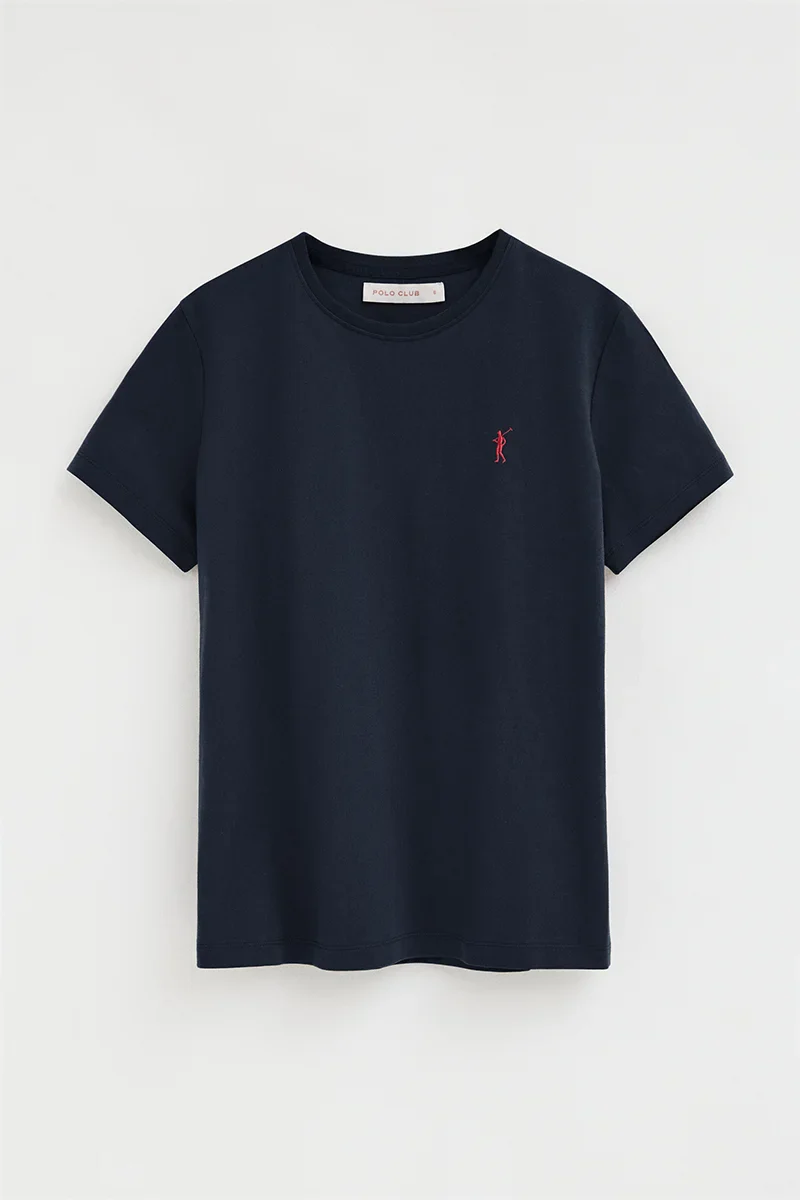 Navy-blue short-sleeve round-neck T-shirt with Rigby Go embroidery - Image 6