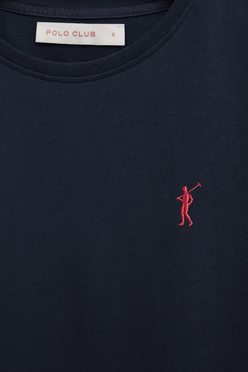 Navy-blue short-sleeve round-neck T-shirt with Rigby Go embroidery - Image 7