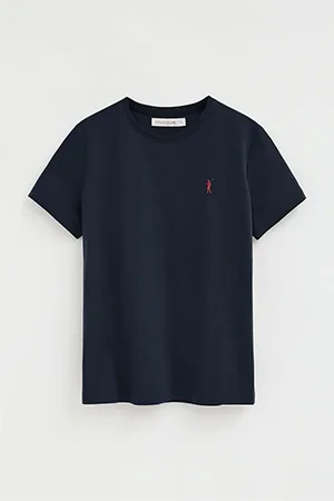 Navy-blue short-sleeve round-neck T-shirt with Rigby Go embroidery - Image 9
