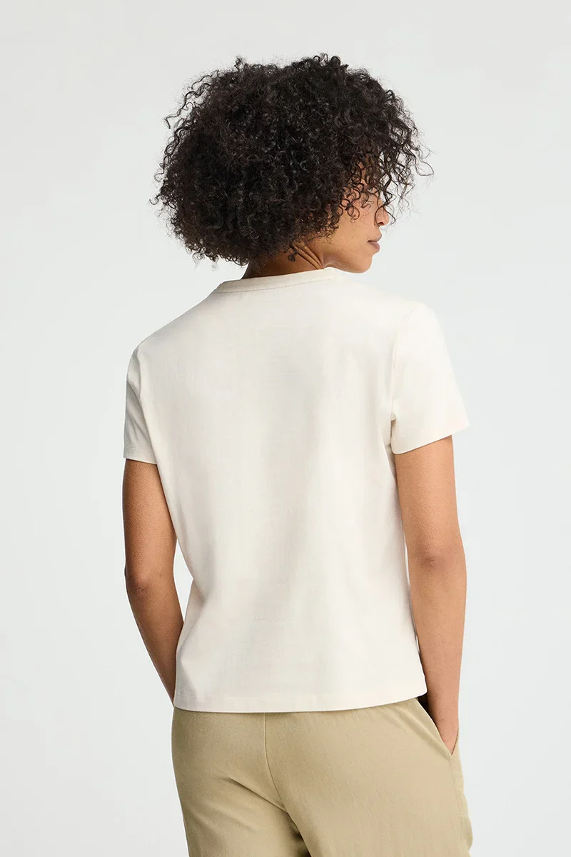 Nude short-sleeve round-neck T-shirt with Rigby Go embroidery - Image 5