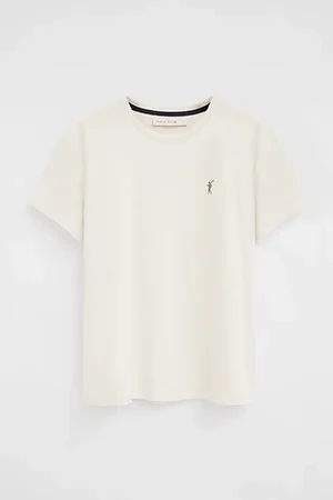 Nude short-sleeve round-neck T-shirt with Rigby Go embroidery - Image 9