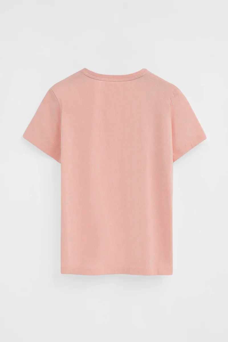 Pale-pink short-sleeve round-neck T-shirt with Rigby Go embroidery - Image 7